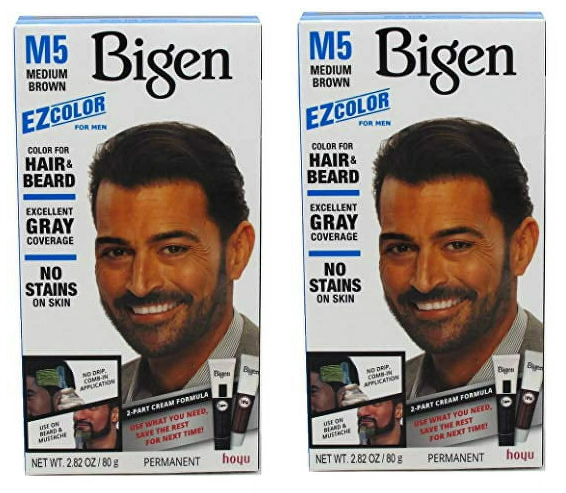 2 PACK BIGEN EZ HAIR COLOR (M5) MEDIUM BROWN