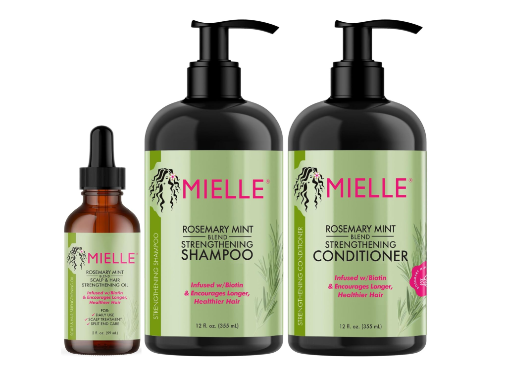 3 PACK MIELLE ROSEMARY MINT SHAMPOO, CONDITIONER, AND GROWTH OIL