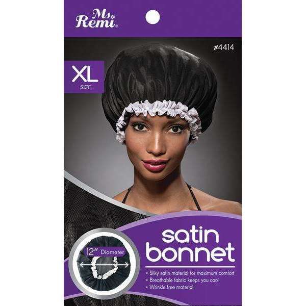 Annie Ms. Remi XL Satin Bonnet Black #4414