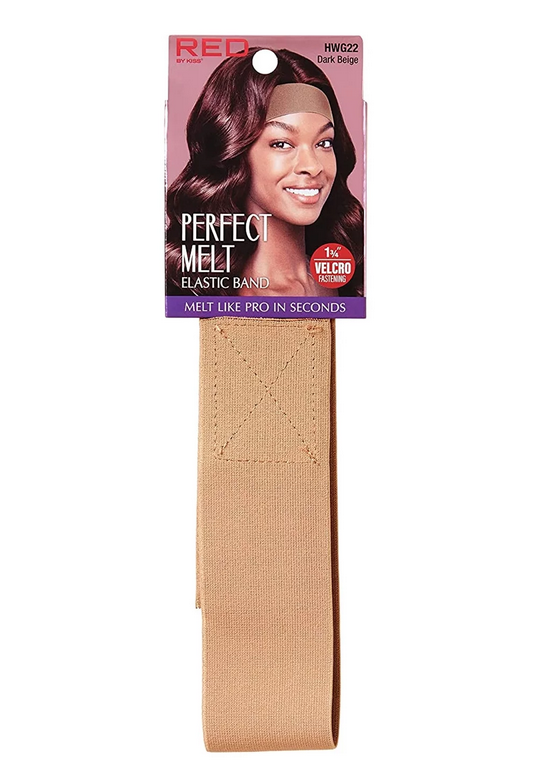 Red PM Elastic Wigband Wide Dark Beige 1 3/4" HWG22