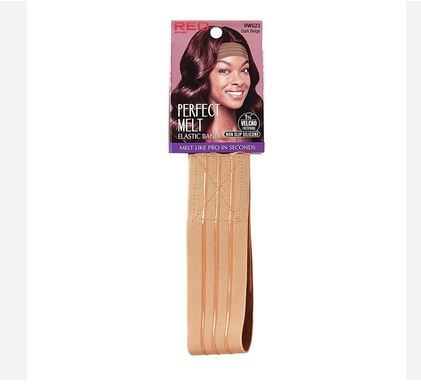 RED PM ELASTIC WIGBAND WIDE 3SIL DARK BEIGE 1 3/4" HWG23