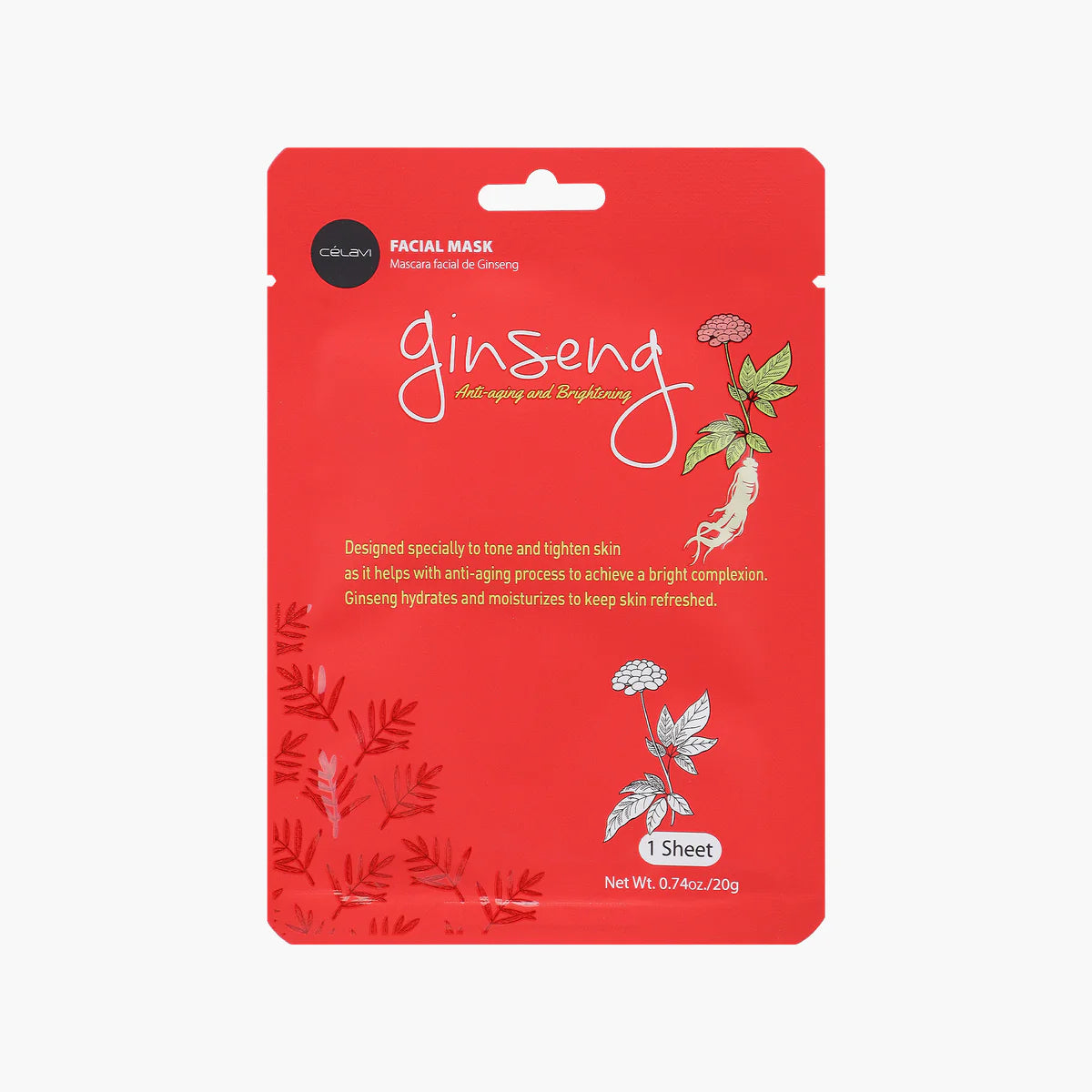 CELAVI GINSENG FACIAL MASK single MK016