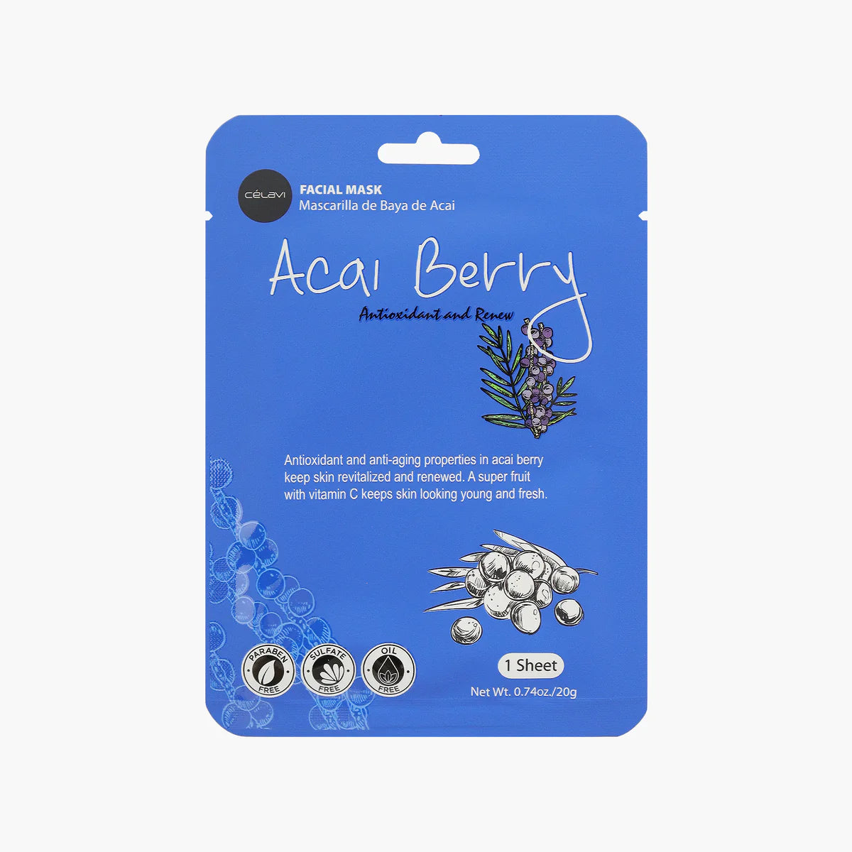 CELAVI ACAI BERRY FACIAL MASK single MK017