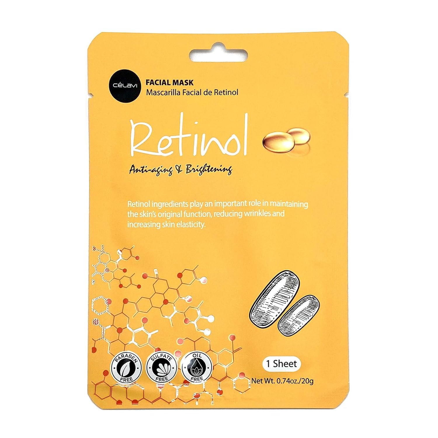 Celavi Retinol Facial Mask Single MK023