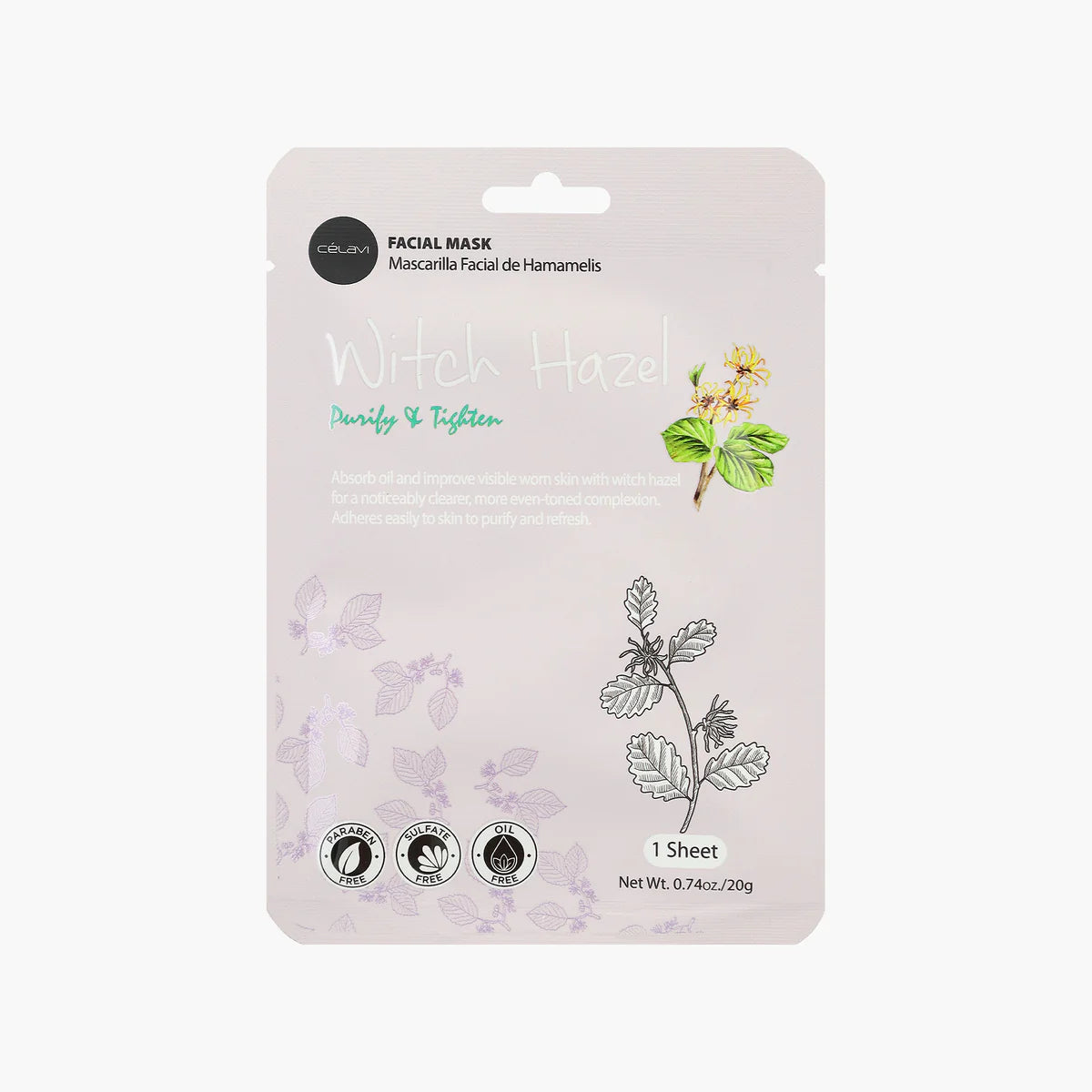 CELAVI WITCH HAZEL FACIAL MASK single MK026