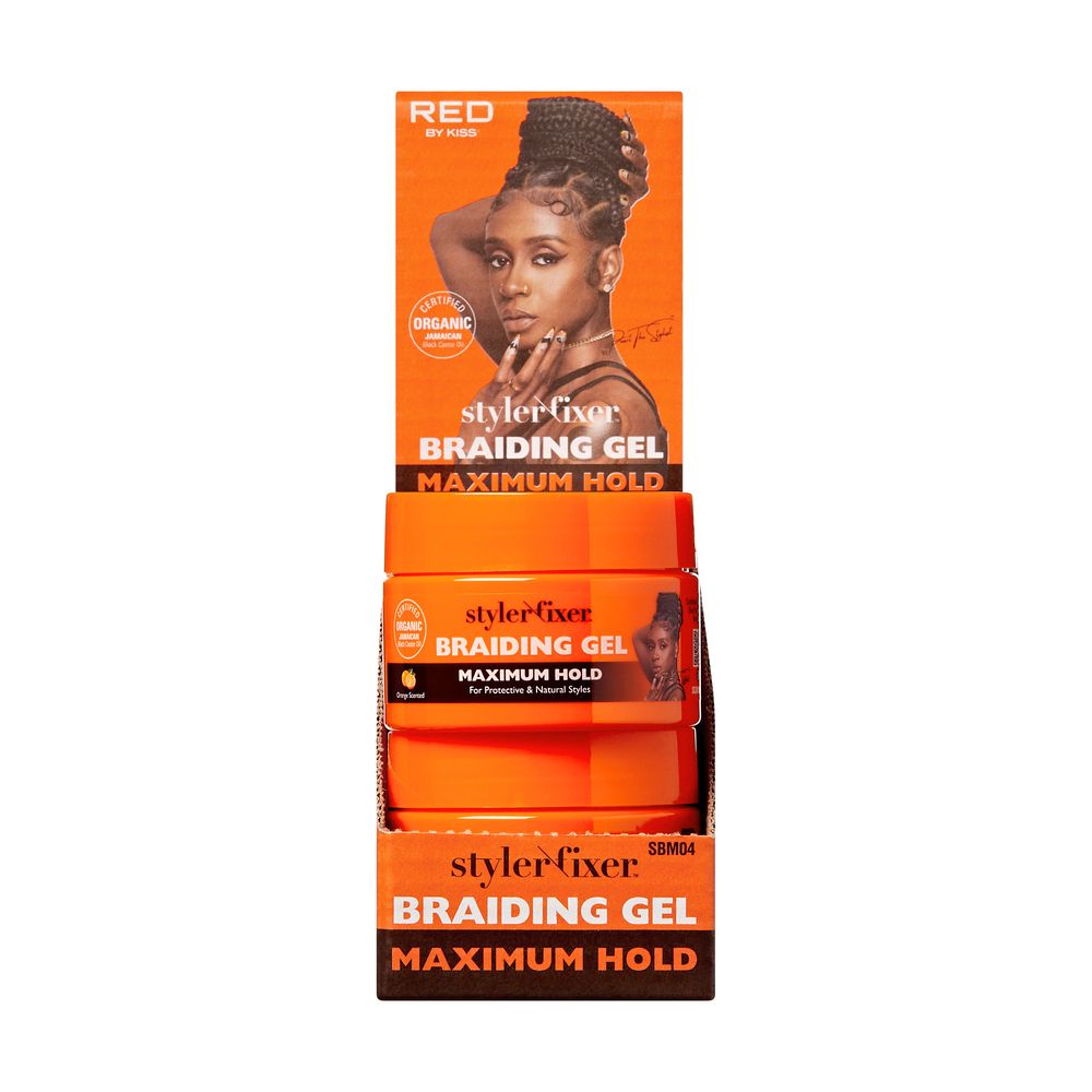 Red Styler Fixer Braiding Gel Maximum Hold 1 oz