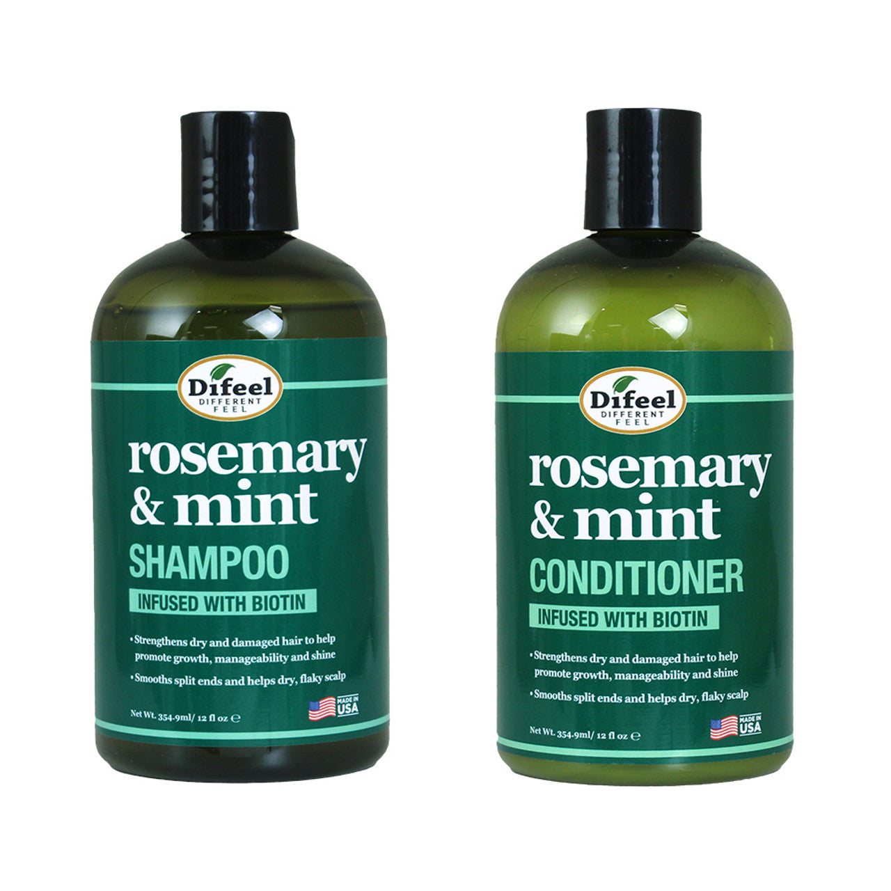 2 PACK DIFEEL ROSEMARY & MINT SHAMPOO & CONDITIONER 12 FL OZ EACH