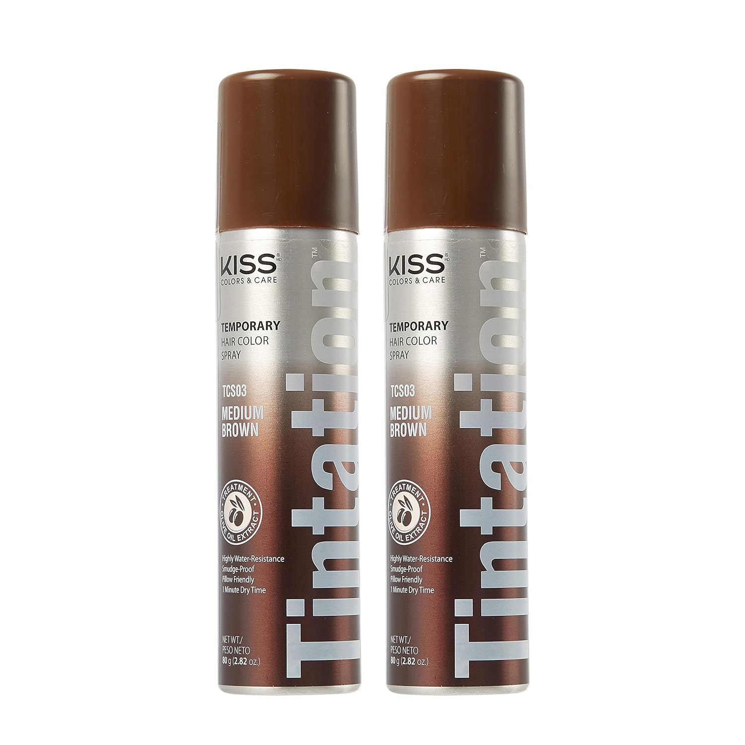 2 PACK TCS TINTATION COLOR SPRAY TCS03 MEDIUM BROWN