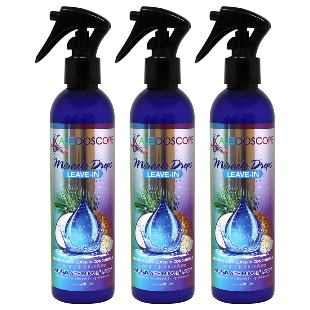 3 PACK KALEIDOSCOPE MIRACLE DROPS MILK SHAKE LEAVE IN SPRAY 8OZ