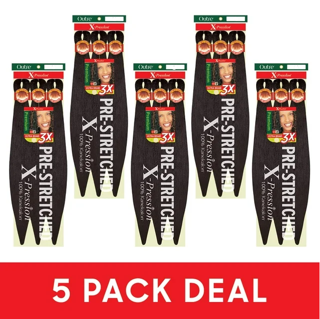 5 PACK X-PRESSION PRE STRETCHED 3X 32" 1B