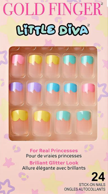 Kiss Gold Finger Little Diva Nails Palette Set of 24