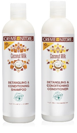 CREME OF NATURE COCONUT MIK SHAMPOO AND CONDITIONER 12OZ DUO