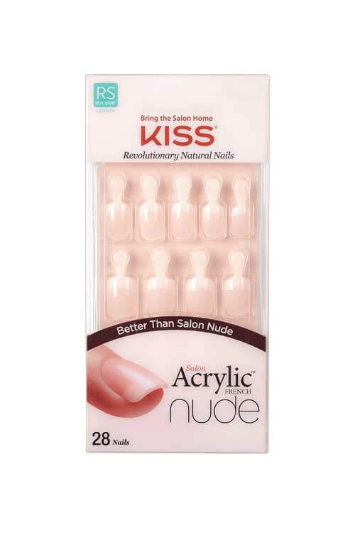 Kiss Salon Acrylic French Nude Press-On Nail Kit KAN