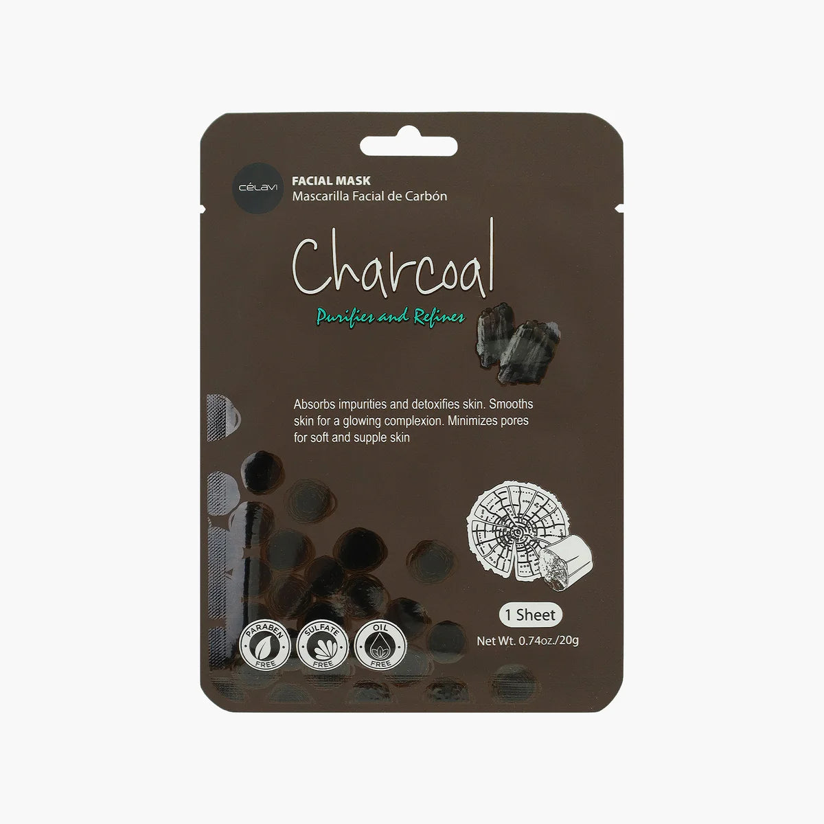 CELAVI CHARCOAL FACIAL MASK single MK011