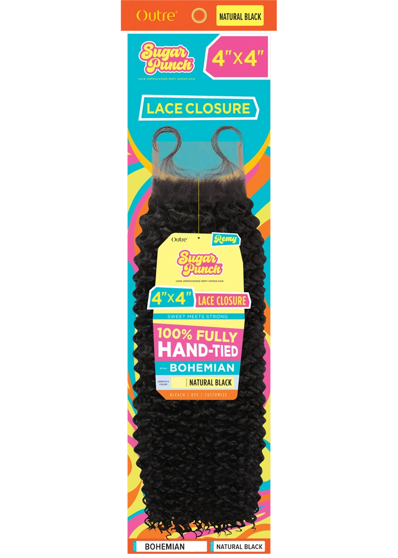 Sugar Punch 4x4 HD Bohemian Lace Closure  10"