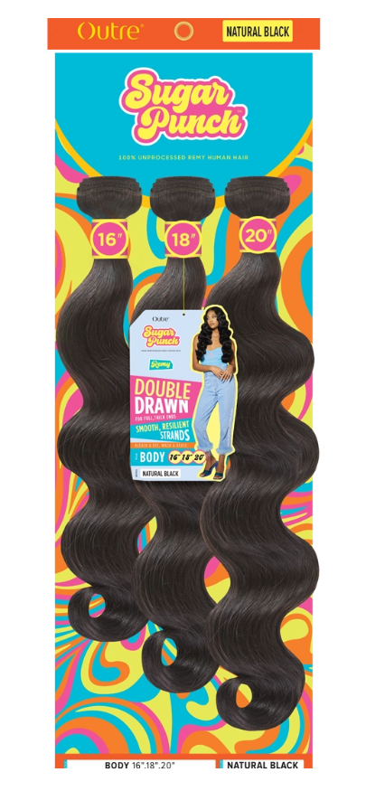 Sugar Punch Body 20" 22" 24" Pack Double Drawn Remy Hair Extensions