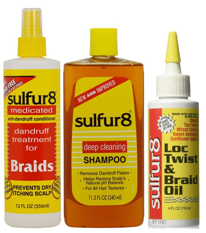 SULFUR8 SHAMPOO/BRAID OIL/BRAID SPRAY SET