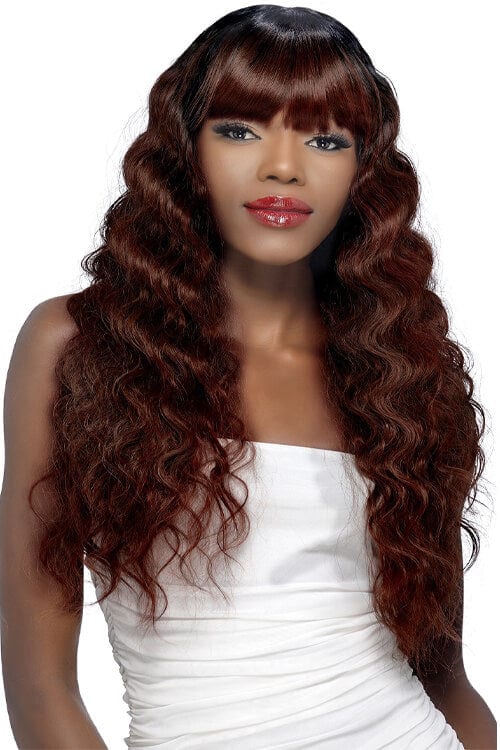 Vivica A Fox Pure Comfort Welsia Deep Crimped With Bangs 26” Synthetic Wig